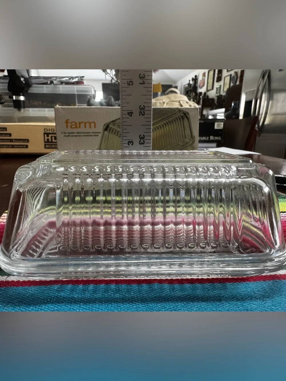 Circleware Kitchen Clear Glass Butter Dish - Farm Collection